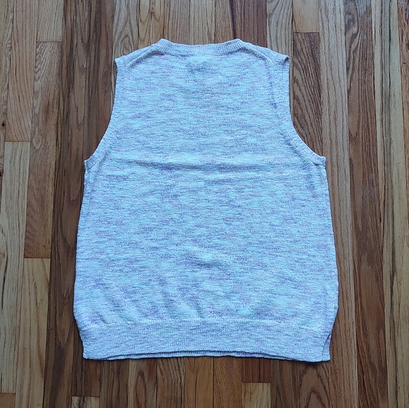 J Crew Knit Cotton Linen Vest Sweater Pink Purple White Coral Sleeveless XL - Picture 11 of 16